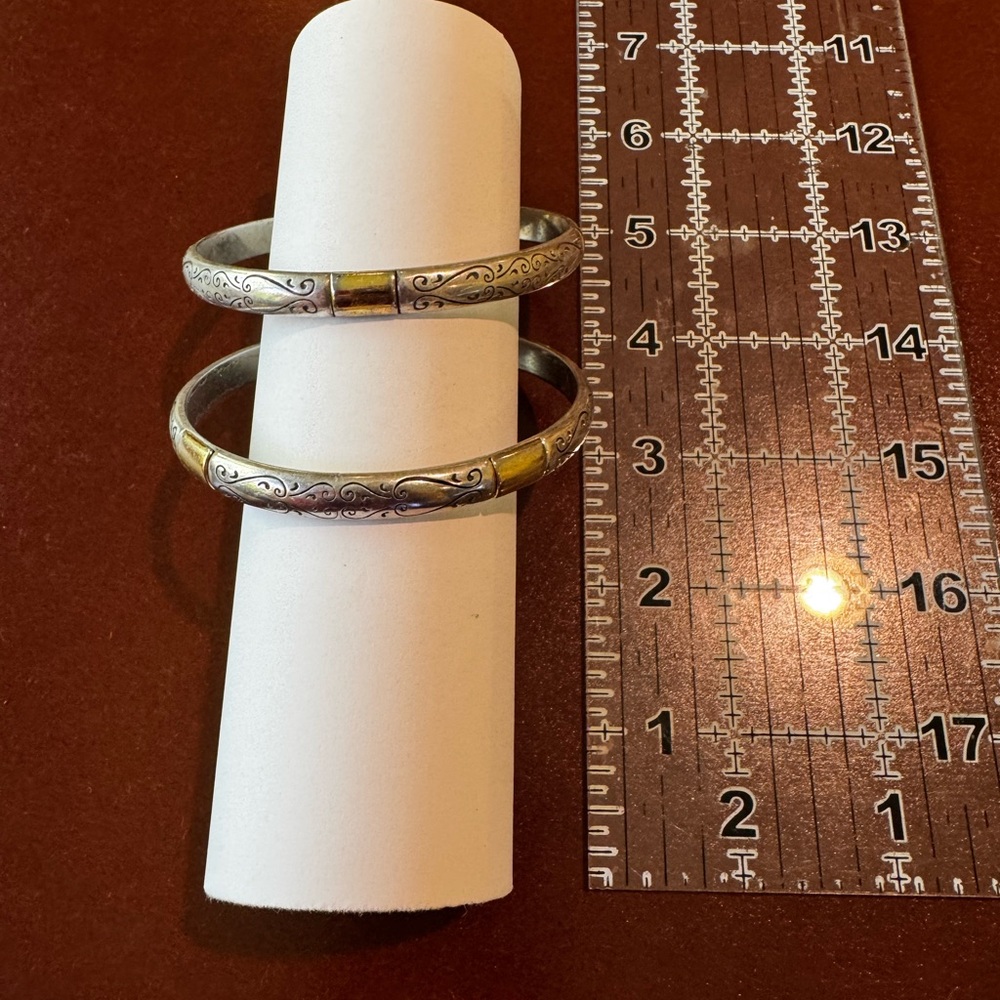 Elegant Silver and Gold Bangle Set